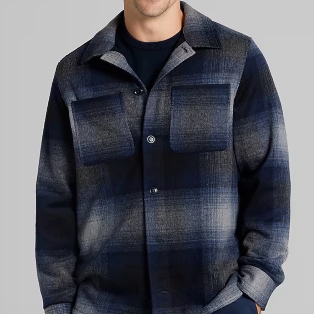JOSEPH ABBOUD Plaid Shirt Jacket